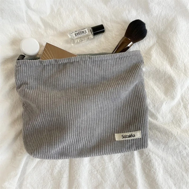 Corduroy Travel Cosmetic Bag